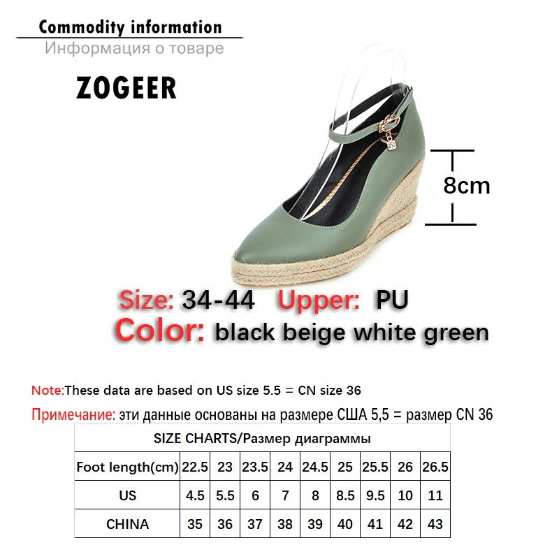 White Green Ankle Strap Platform Wedges