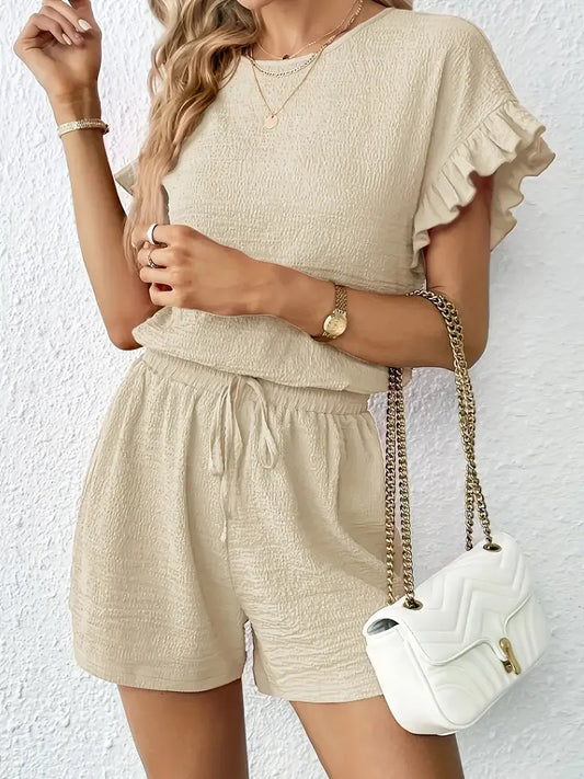 Relaxed Pullover Top And Shorts Set