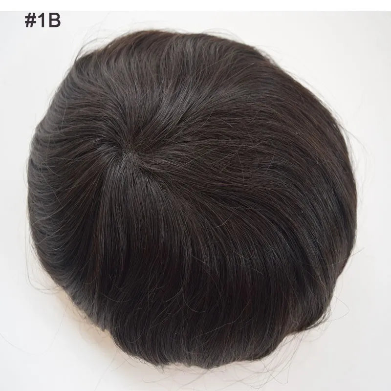 Straight Human Hair Toupee With Lace Top for Women
