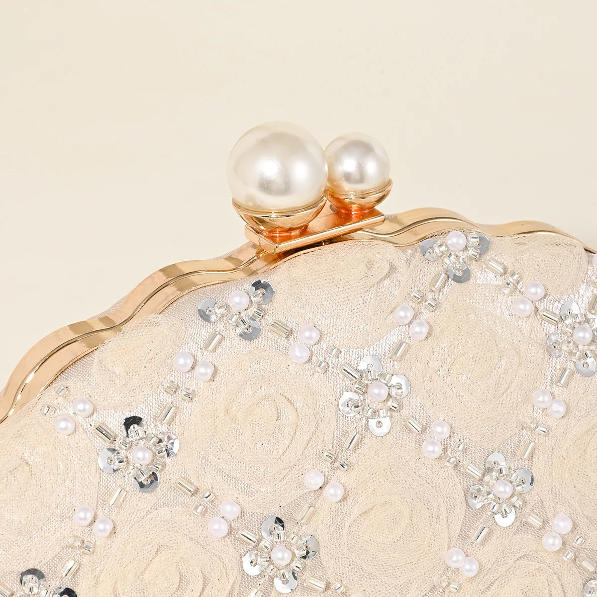 Floral Rose Hard Shell Evening Clutch Bag for Women