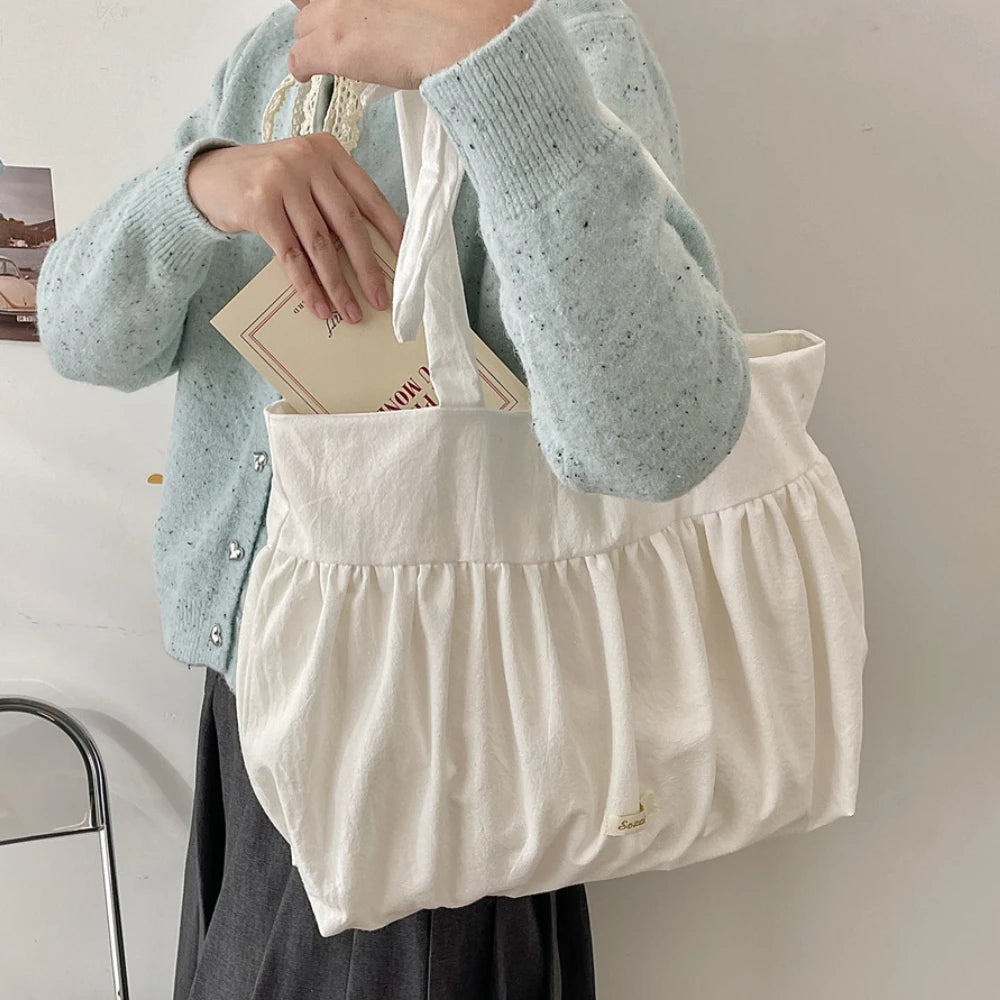 Casual Large Capacity Belted Canvas Tote Bag for Women