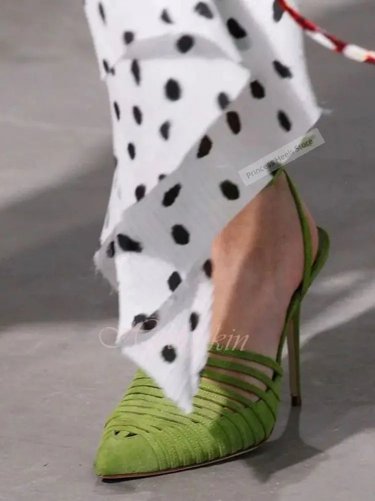 Pointed Toe Strappy Buckle Sandals With Stiletto Heels for Women