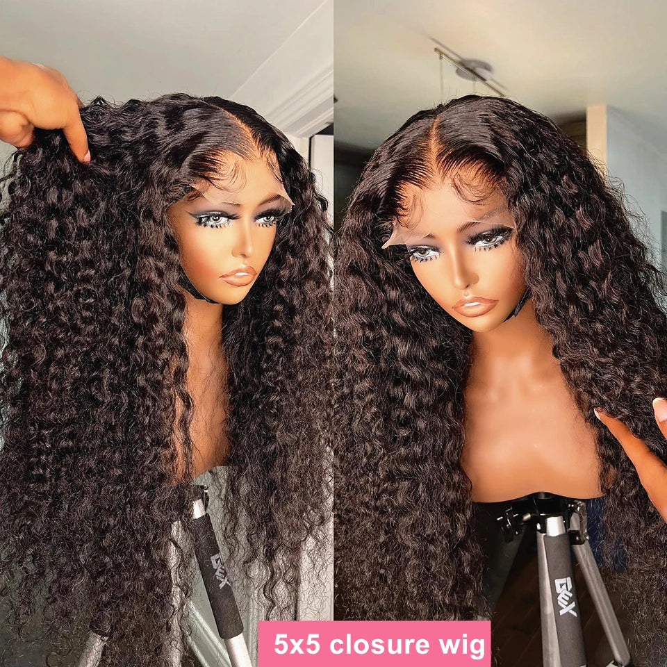 Deep Wave Glueless Human Hair Lace Front Wig for Women