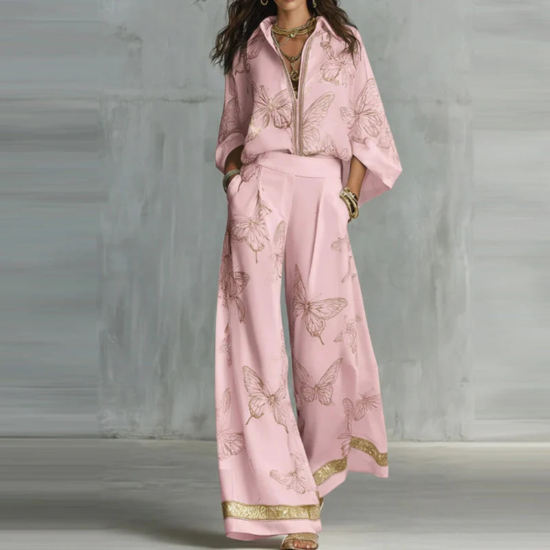 Vintage Pattern Boho Casual Two-Piece Set for Women