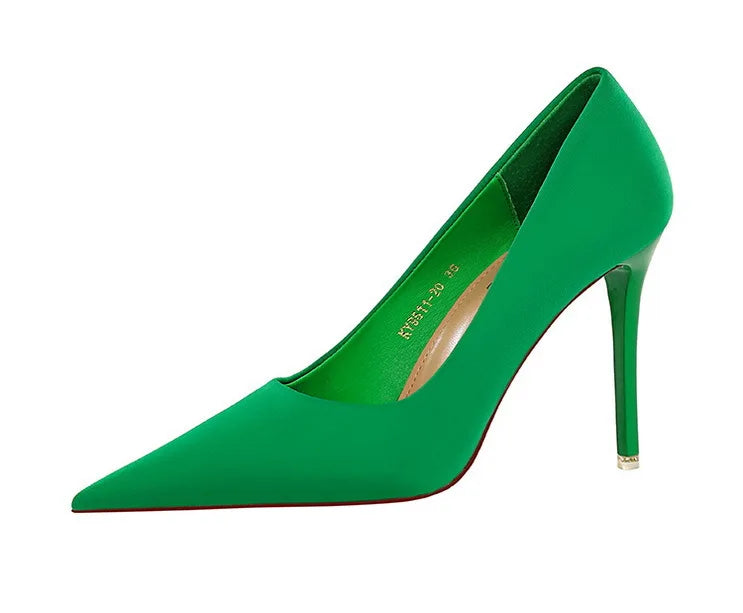 Elegant Purple Satin High Heel Stiletto Pumps for Women