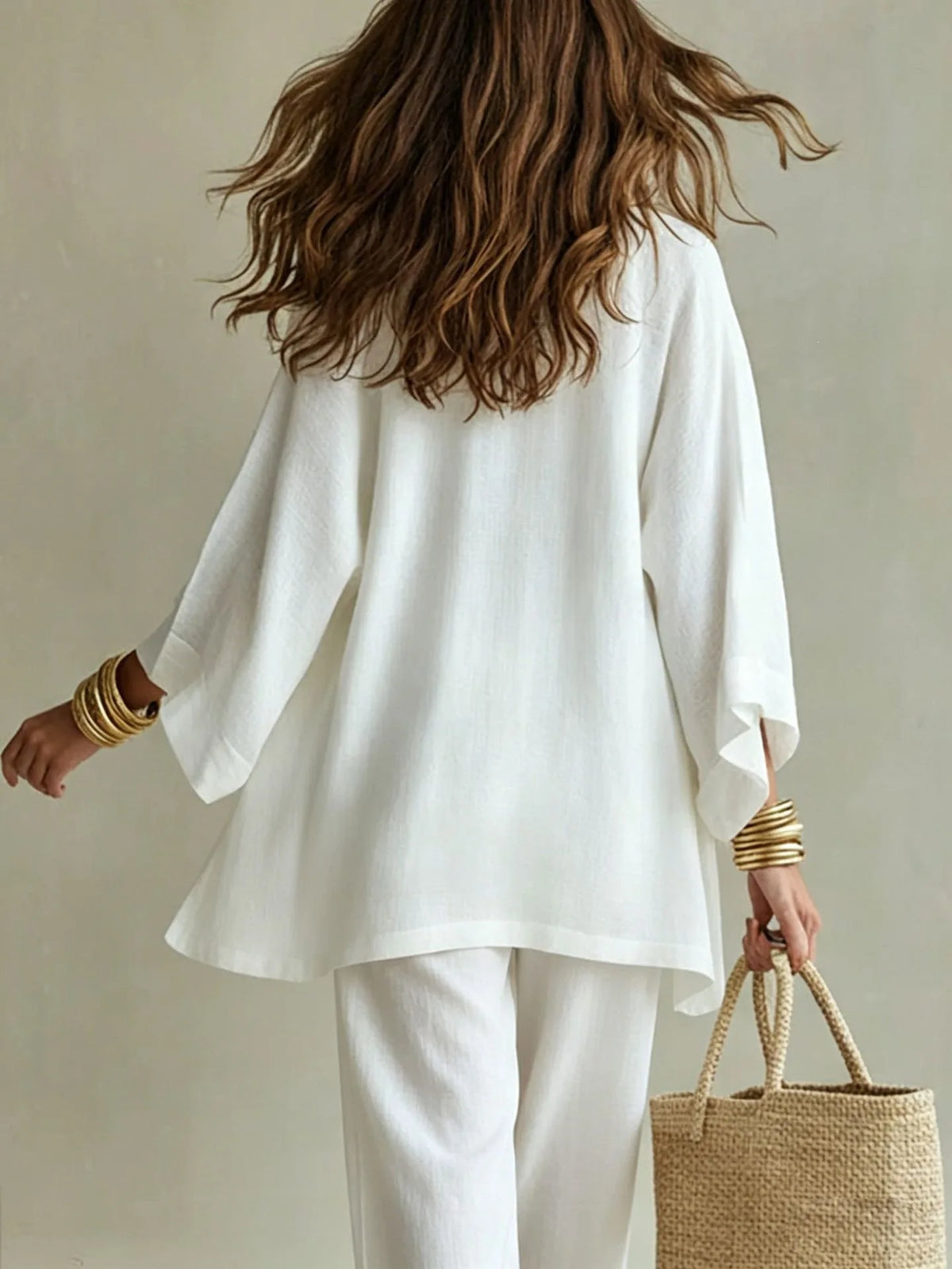 Loose Fit Three Piece Knit Beach Outfit Set for Women