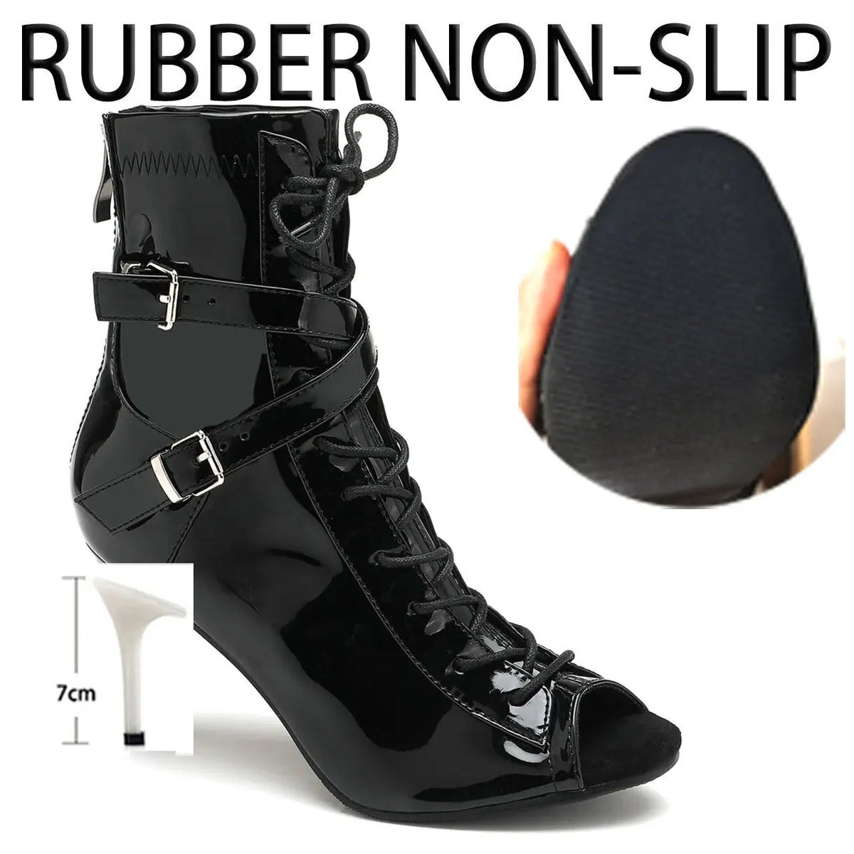 Lace Up High Heel Jazz Dance Ankle Boots for Women
