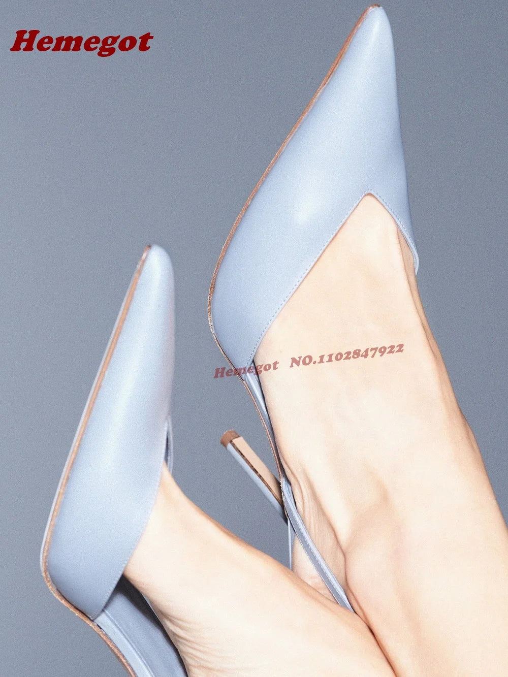 Brown V-Cut Slingback Pumps With Pointed Toe for Women