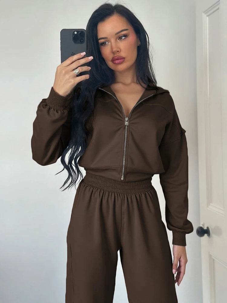 Cozy Woolen Hooded Pantsuit