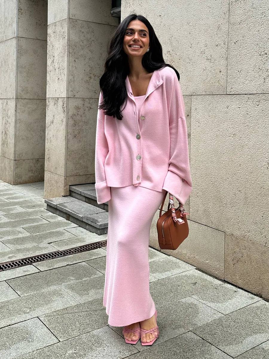Three-Piece Knit Set Ensemble