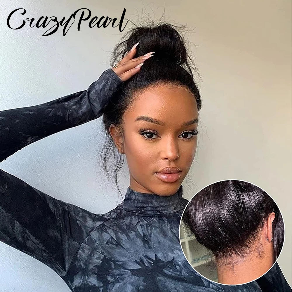 Pre Plucked Natural Straight Human Hair Lace Wig for Women