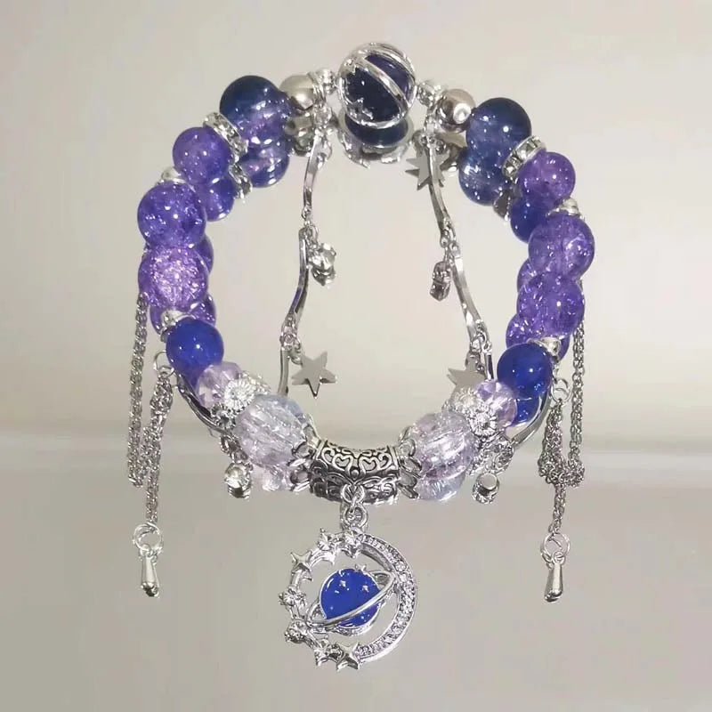 Purple Zircon Star And Planet Bracelet