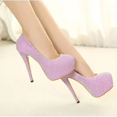 Elegant Square Heel Platform Pumps