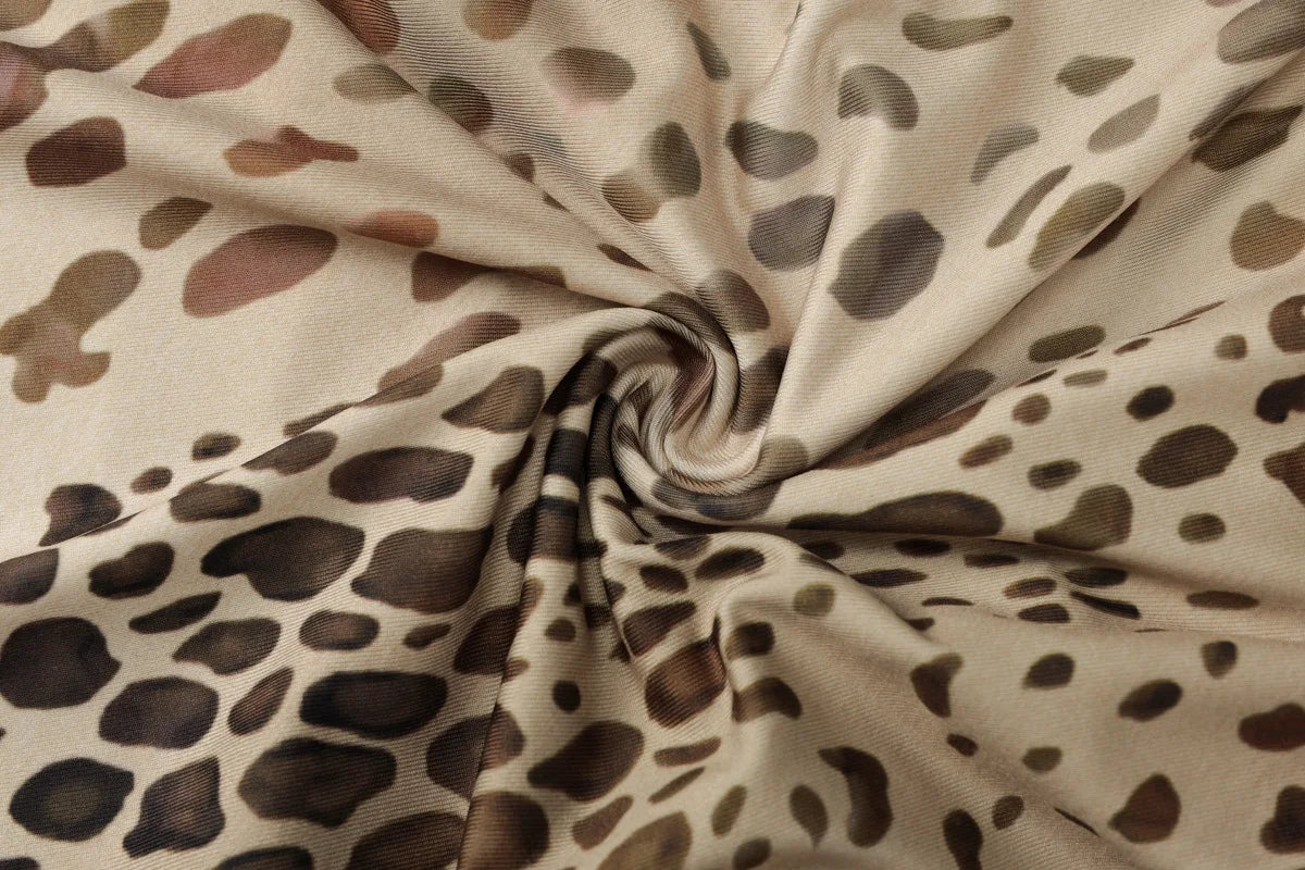 Halter Neck Leopard Print Backless Maxi Dress for Women