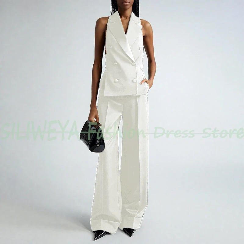 Double Breasted Vest And Pants Set