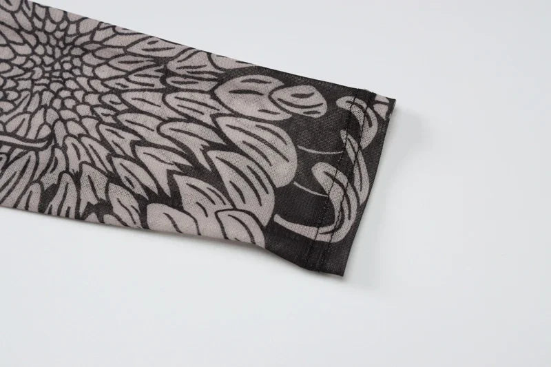 Women 2023 Autumn Winter Long Sleeve Mesh See Through Streetwear Bodycon Long Dress Wholesale Items For Business