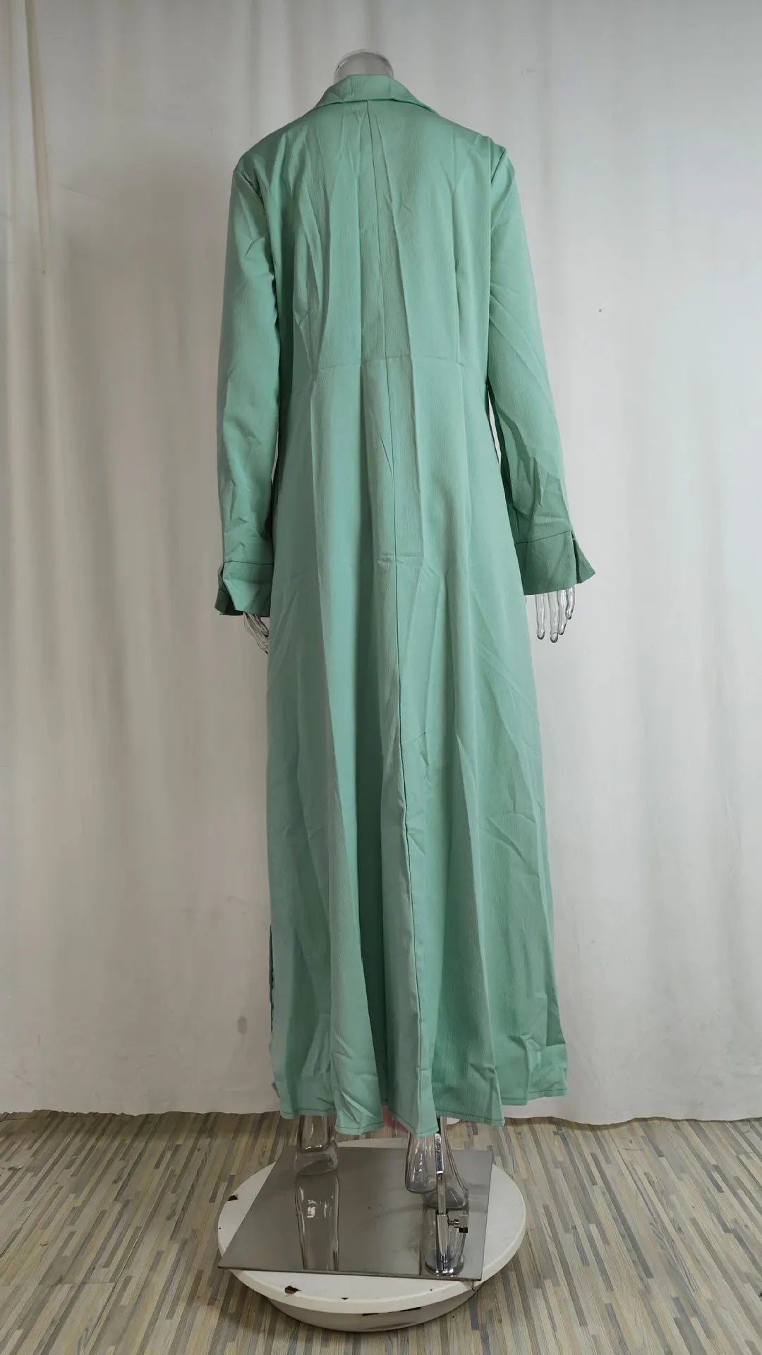 Autumn Elegant Long Sleeve V Neck Shirt Dress for Women