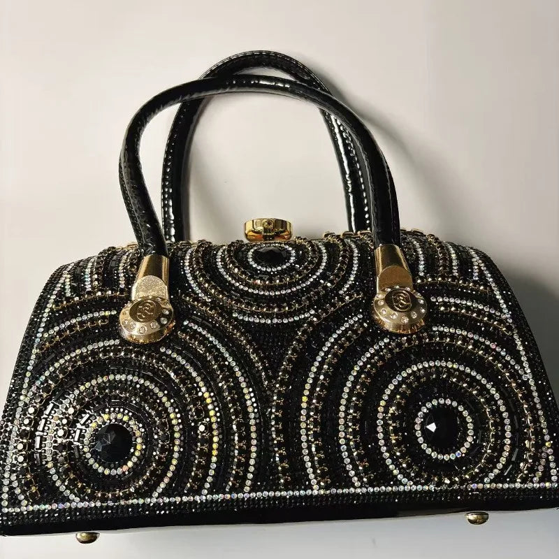 New Dinner Handbag Luxury Brand Diamond-encrusted Sparkling Dinner Party Handbag Fashion Trend Women's Shoulder Crossbody Bag
