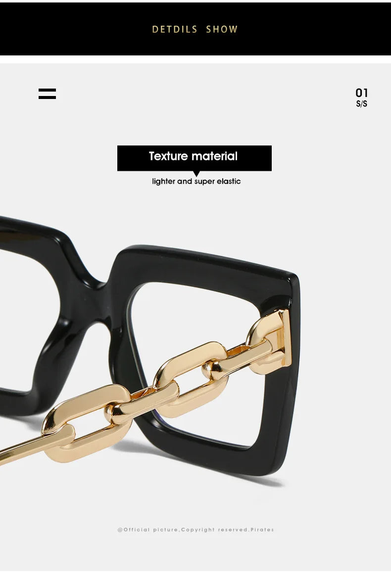 Oversized Square Blue Light Reading Glasses for Women