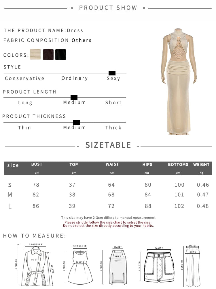 Nibber Prom Party 2 Piece Set Women Sexy Bead Patchwork Turtleneck Tank Top+Ruched Mesh Hem Skirts Chic Elegant Banquet Clubwear