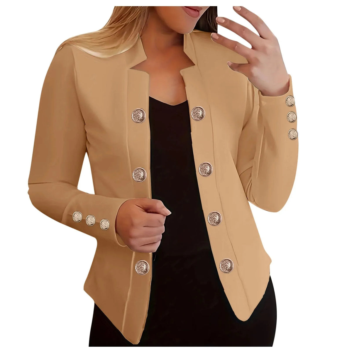Lightweight Cropped Hooded Office Jacket for Women