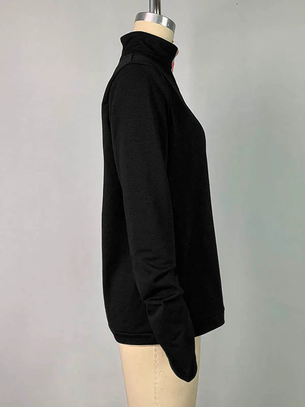 Gymystars Spring Women's trousers Contrast Color T-Shirts New Casual Wide Leg Trousers High Neck T-Shirts Female Tops&Bottoms