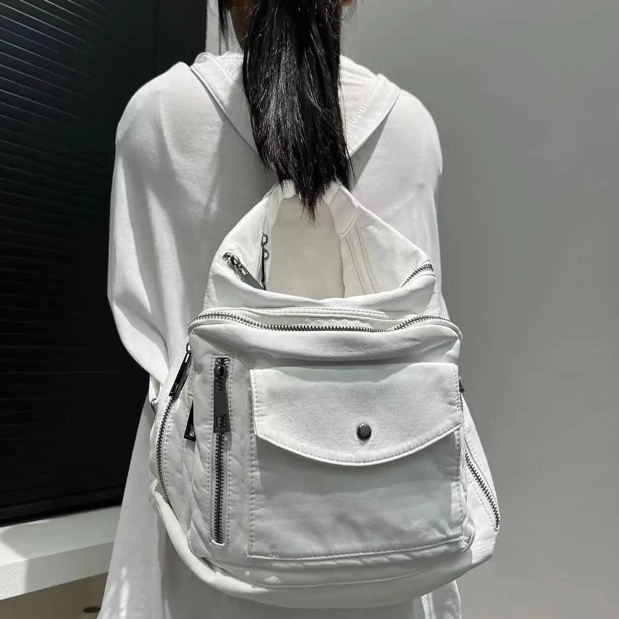 Large-Capacity Multi-Pocket Crossbody Backpack for Women