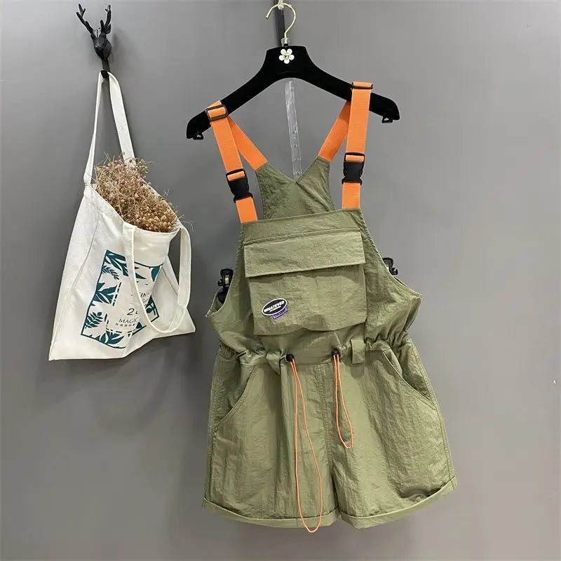 Casual Vintage Patchwork Drawstring Shorts for Women