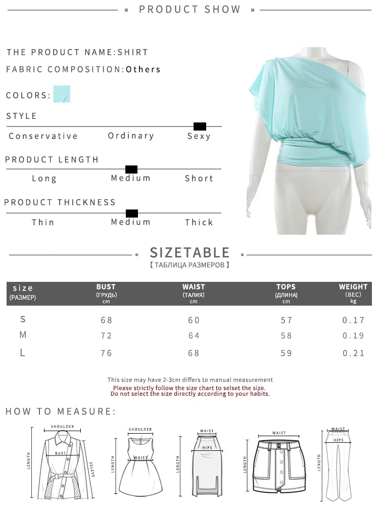 Off Shoulder Pleated Batwing Sleeve T Shirt for Women