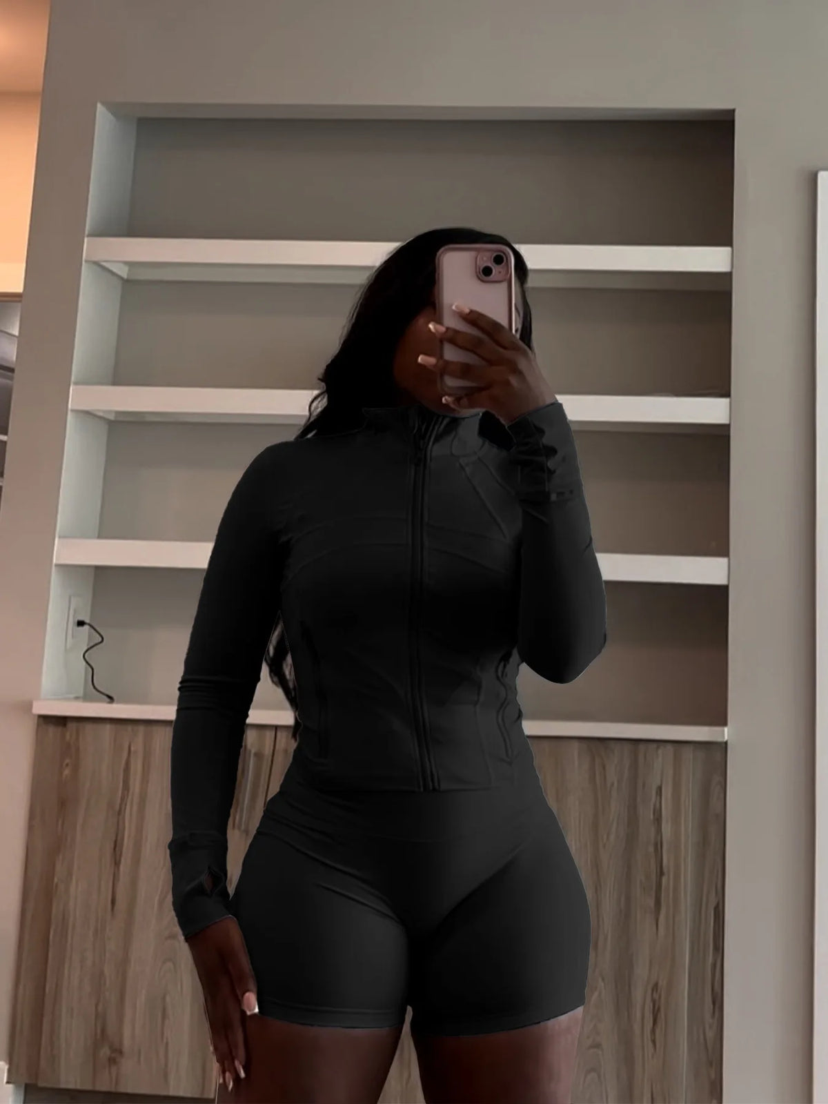 Slim Fit Sporty Two Piece Shorts Matching Set for Women