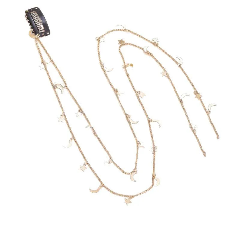 Gold Celestial Tassel Chain Hair Clip