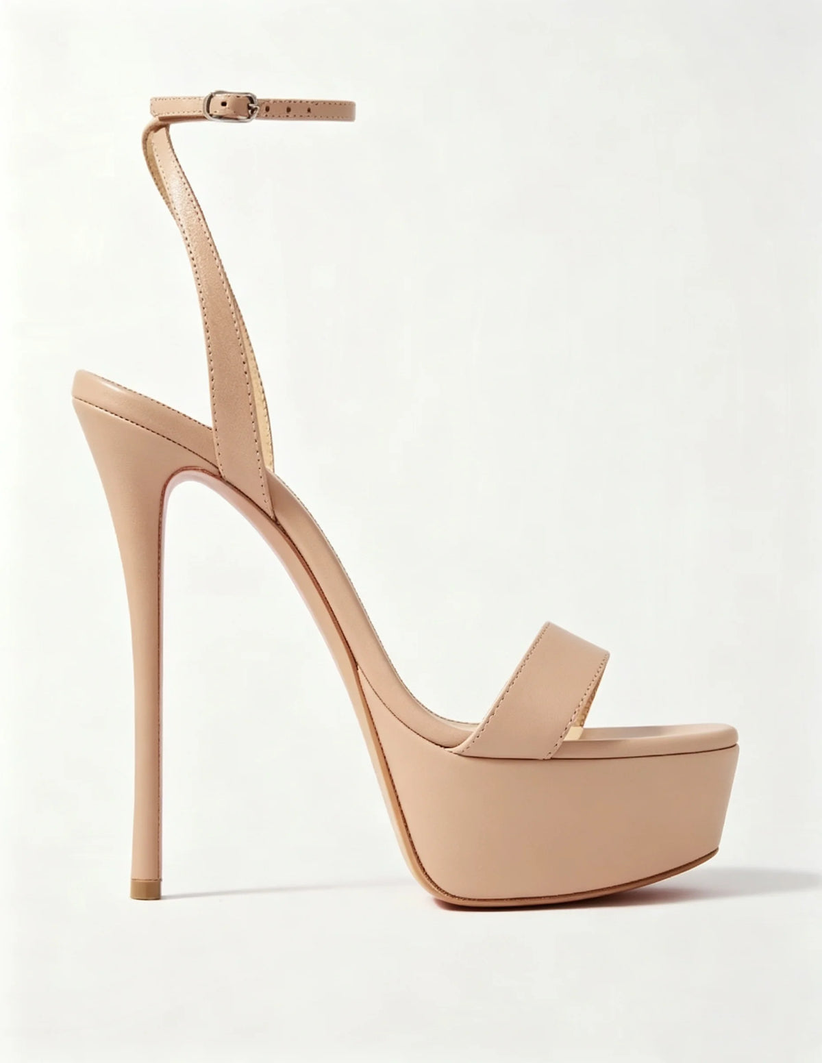 Metallic Rose Gold Platform Stiletto Sandals for Women