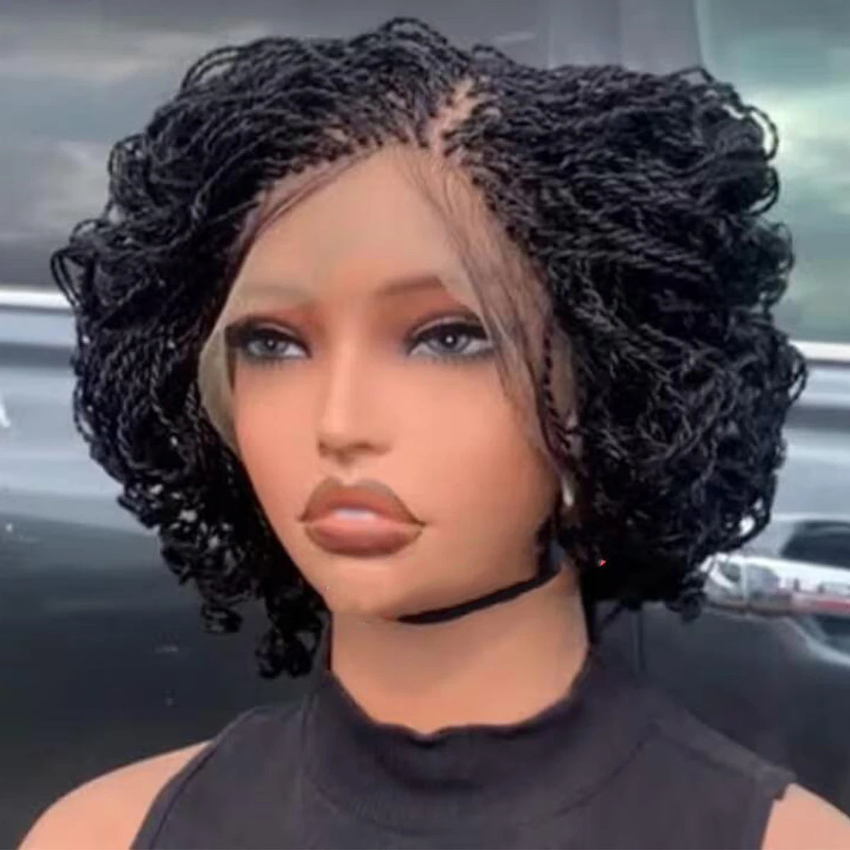 Micro Twist Braided Bob Wig for Black Women 5x5 HD Lace Front Closure Natural Looking Lace Wig with Micro Braids
