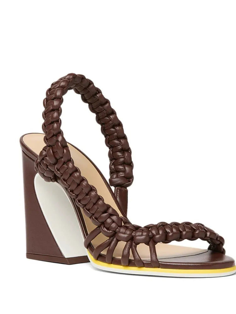 Fashionable Summer Woven High Heel Sandals for Women