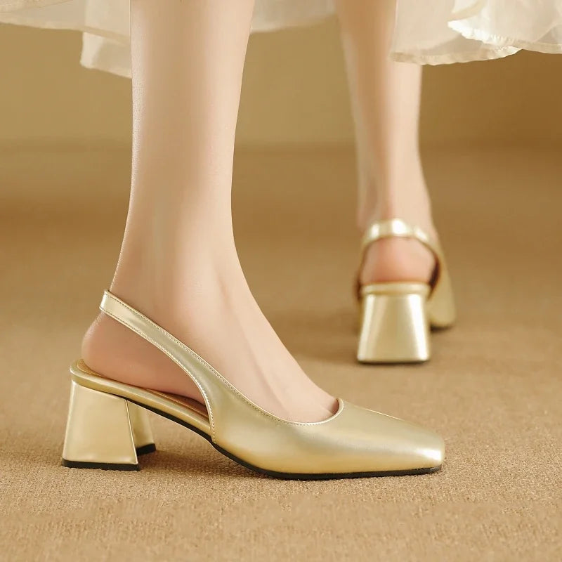 Elegant Bright Green Patent Leather Slingback Pumps for Women