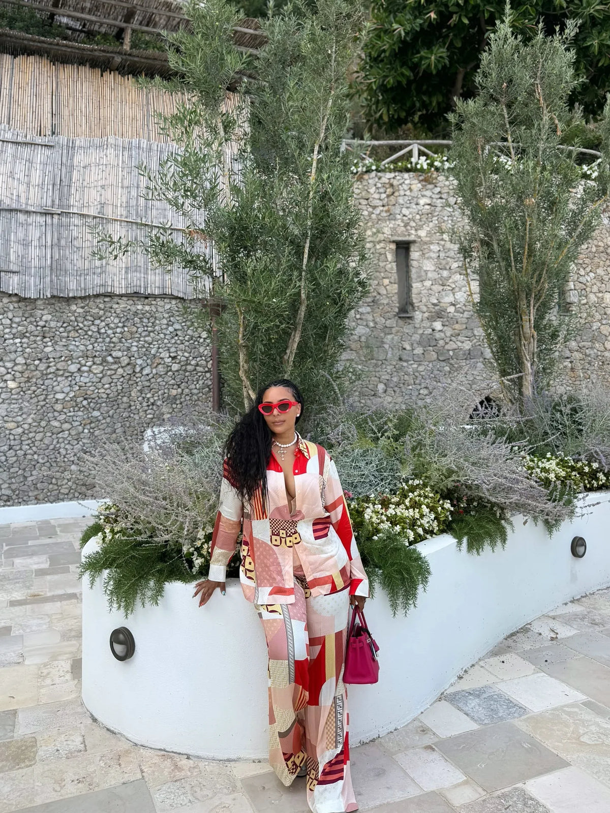 Dashiki Print Matching Top and Pants Set for Women
