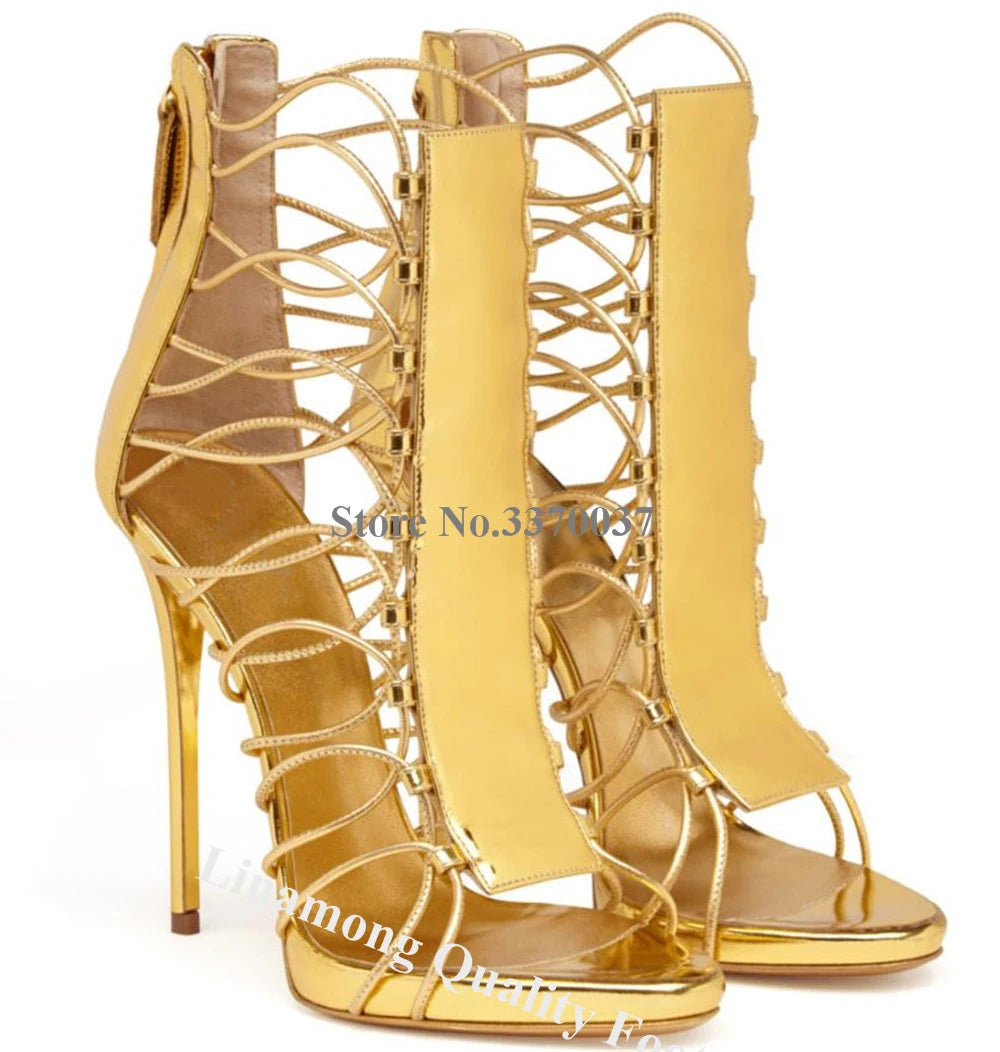 Elegant Strappy Stiletto Gladiator Sandals for Women