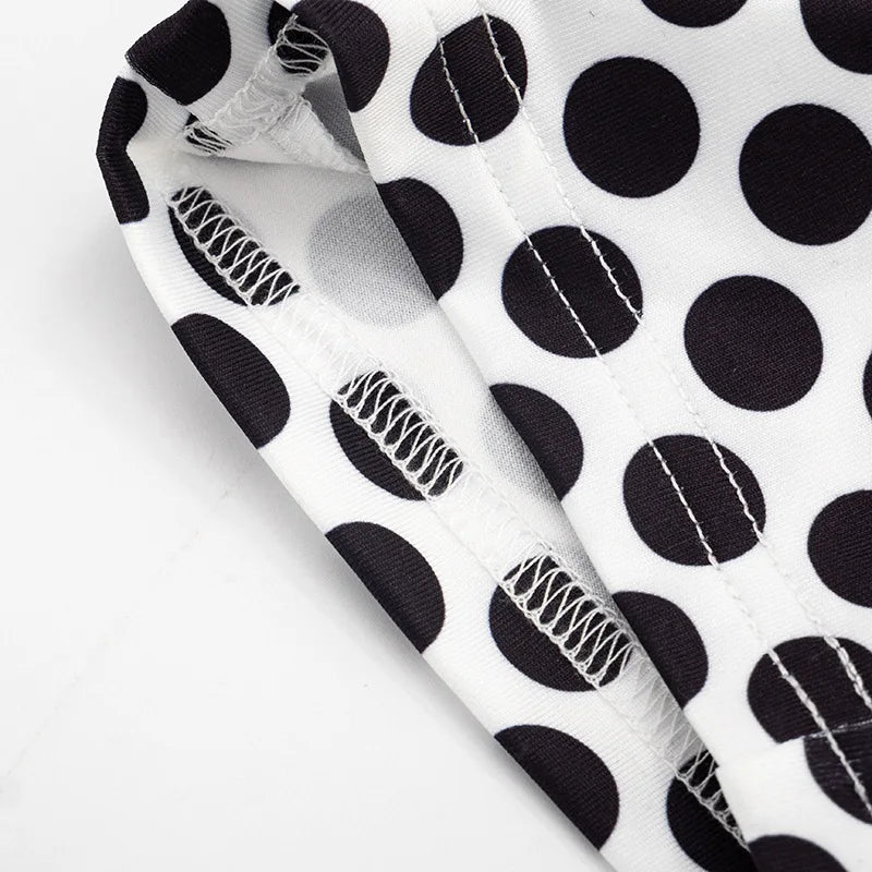 Patchwork Polka Dot Halter Bodycon Romper for Women