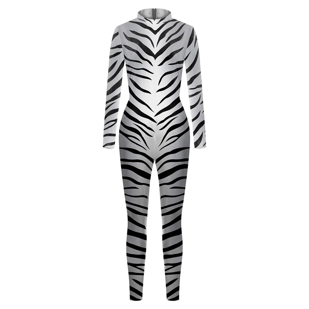 Vivid Animal Print Allover Zentai Bodysuit for Women