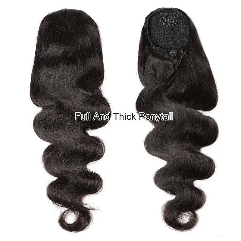 Body Wave Human Hair Drawstring Ponytail for Women
