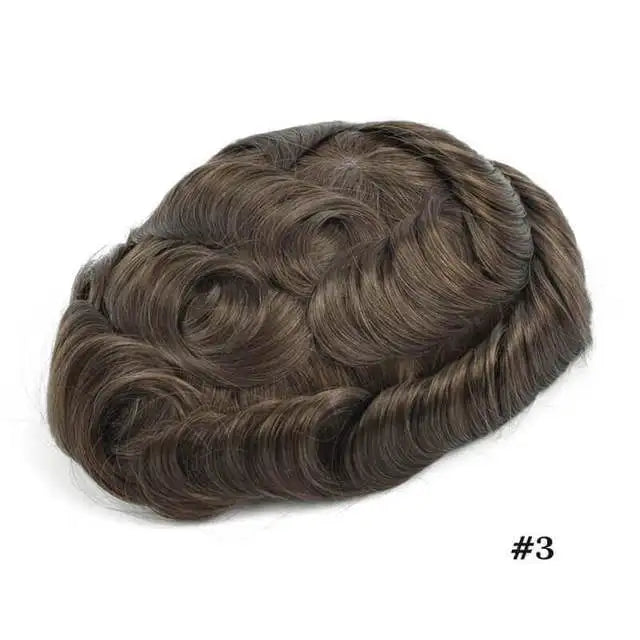 Natural Remy Hair Thin Skin Toupee Hair System for Men