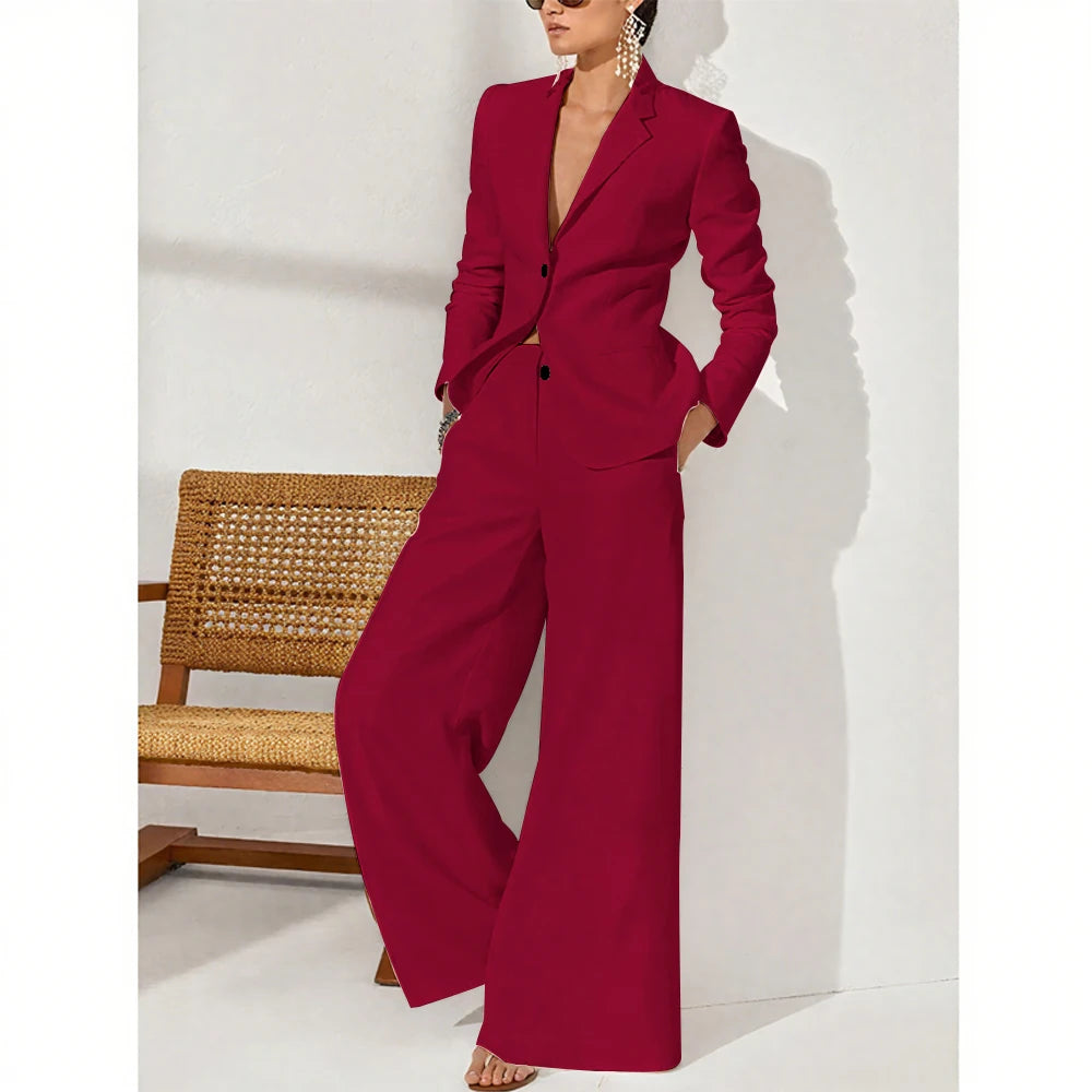 Summer Linen Women Pants Sets White Fashion Notch Lapel Single Breasted 2 Piece Elegant Chic Daily Casual Office Female Suit
