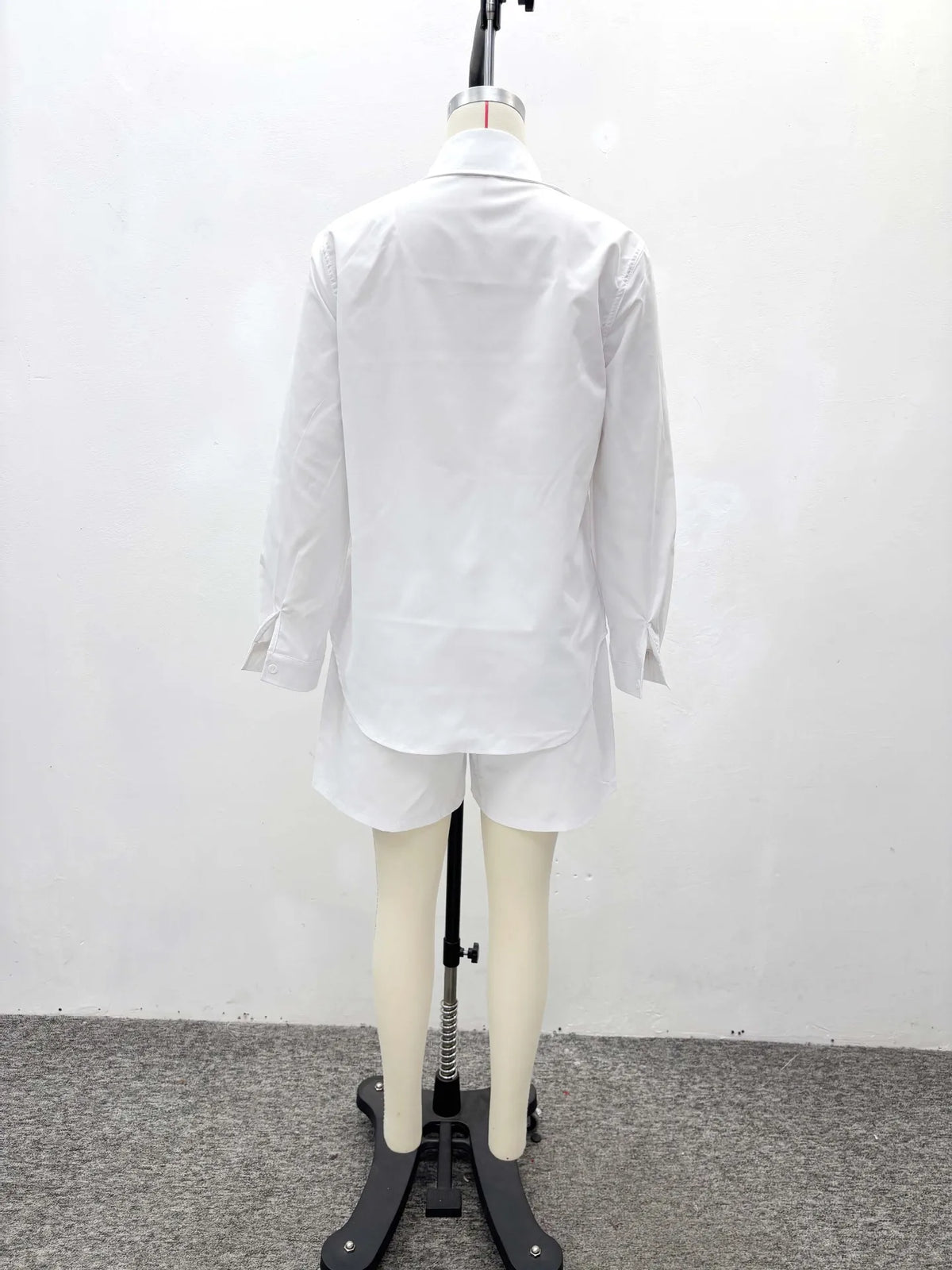 Casual Turn Down Collar Shirt And Shorts Set for Women