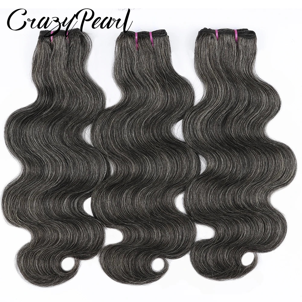 Salt And Pepper Body Wave Human Hair Bundles for Women