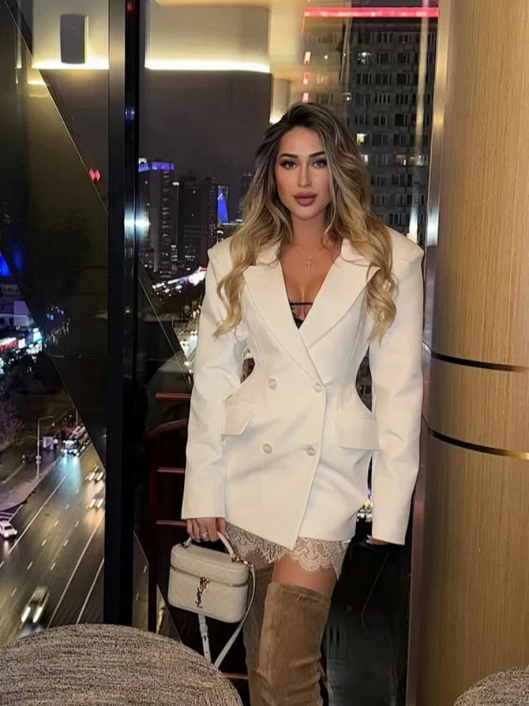 Waist Cinching Deep V Neck Mini Dress