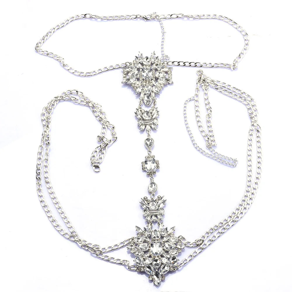 Sparkling Crystal Rhinestone Belly Chain for Women