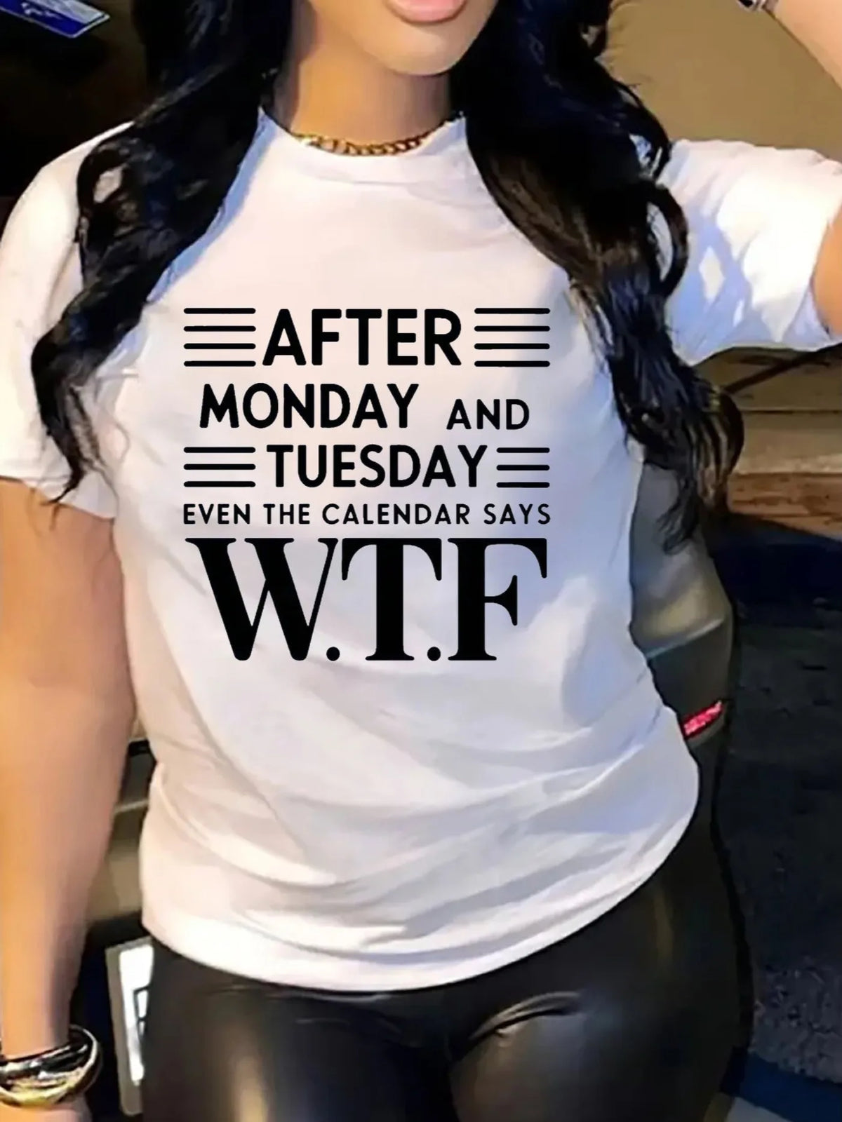 Casual Loose Fit Funny Quote Graphic Tee For Women