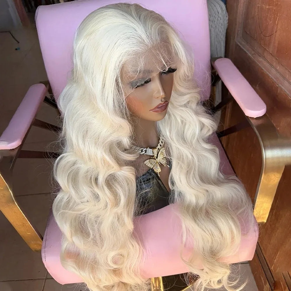 Bright Red Body Wave Heat Resistant Lace Front Wig for Women