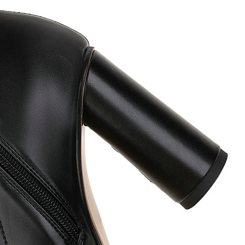 Chic Peep Toe High Heel Ankle Boots