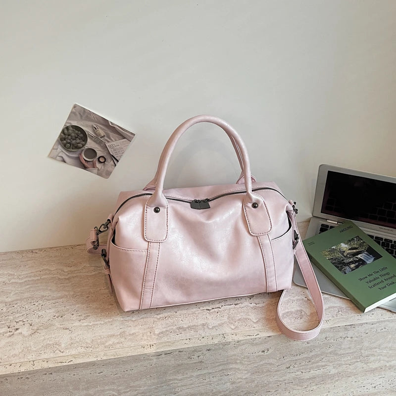 Practical Pure Color Vegan Leather Shoulder Crossbody Bags for Women